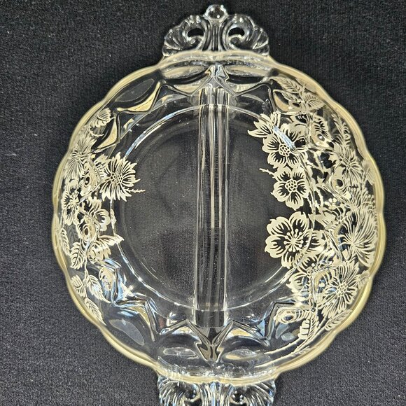 Silver City Blossom Time Divided Relish Dish Handles With Sterling Silver Overla - Picture 3 of 10